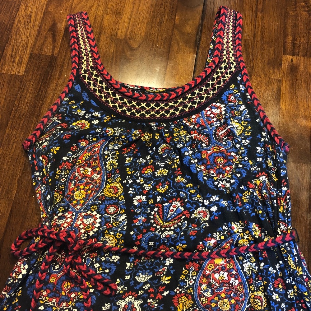 Lucky Brand Paisley Belted Maxi Dress